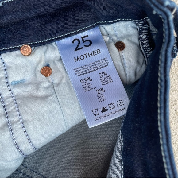 MOTHER The Looker Skinny Jeans Size 25 Blue Floral Print Made in USA boho - Picture 4 of 9